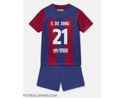 Barcelona Frenkie de Jong #21 Replika Hemmatröja Barn 2023-24 Kortärmad (+ Korta byxor)